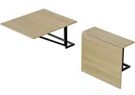 Стіл розкладний Олександр 4 Ferrum-decor 750x600x700 Чорний метал ДСП Дуб Сонома 16 мм (FRD-104895)