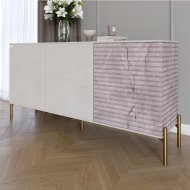 Комод закритий у вітальню на золотих металевих ніжках LION Грей 154x38x76,5 см Бетон Style/Камінь (LION-041849)