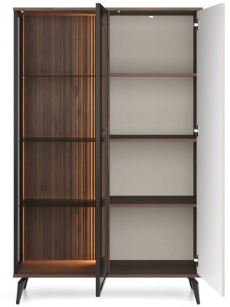 Вітрина висока з підсвіткою Вічі / Vici WT103 2-дверна Горіх/кашемір Perfect Home Польща (PFH-091278) Вітрина висока з підсвіткою Вічі / Vici WT103 2-дверна Горіх/кашемір Perfect Home Польща (PFH-091278)