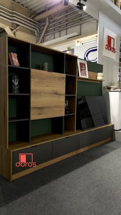 Стінка у вітальню Doros Капрі Дуб Евок/Графіт 240х33х153 (DRS-011980)