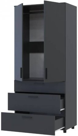 Шафа для одягу Doros Торн Антрацит 2 ДСП/3Ш (штанга) 90х51.6х200 (DRS-012073)