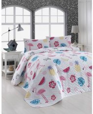 Покривало стьобане з наволочками Kokteyl beyaz білий 200х220 см svt-2000022240574 Покривало стьобане з наволочками Kokteyl beyaz білий 200х220 см svt-2000022240574