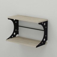 Настінна полиця Ferrum-decor Букін 330x600x240 метал Чорний ДСП Сонома 16 мм (FRD-102866) Настінна полиця Ferrum-decor Букін 330x600x240 метал Чорний ДСП Сонома 16 мм (FRD-102866)