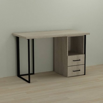 Письмовий стіл Ferrum-decor Отто 76x140x70 чорний ДСП Дуб Сонома 32мм (FRD-103607)