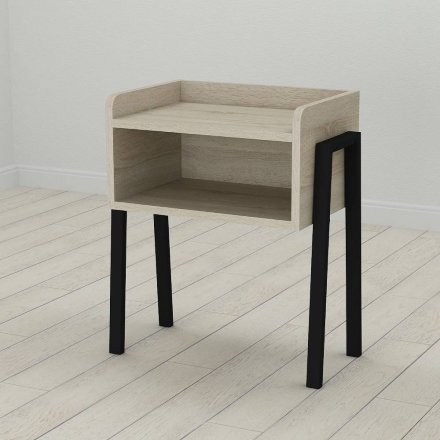 Тумба модульна Ferrum-decor Джузі 540x450x320 метал Чорний ДСП Сонома 16 мм (FRD-102971)