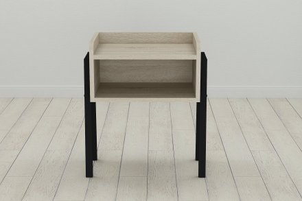 Тумба модульна Ferrum-decor Джузі 540x450x320 метал Чорний ДСП Сонома 16 мм (FRD-102971)