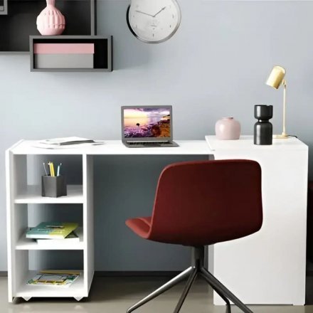 Стіл-тумба трансформер Смарт 1/1 Ferrum-decor 750x1450x500 ДСП Біле 16 мм (FRD-105067)