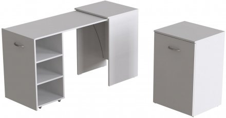 Стіл-тумба трансформер Смарт 1/1 Ferrum-decor 750x1450x500 ДСП Біле 16 мм (FRD-105067)