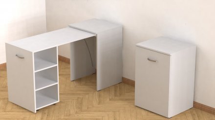 Стіл-тумба трансформер Смарт 1/1 Ferrum-decor 750x1450x500 ДСП Біле 16 мм (FRD-105067)