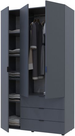 Шафа розпашна для одягу Doros Гелар 116,2х49,5х203,4 см Графіт (DRS-011108)