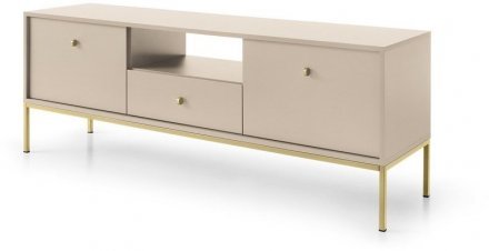 Тумба під телевізор Perfect Home Моно / Mono 2-дверна з 1 шухлядою та золотими ніжками MRTV154 Беж пісочний (PFH-091201)