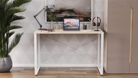 Письмовий стіл Ferrum-decor Серії Конект 75x120x60 білий ДСП Дуб Сан-Марино 16мм (FRD-104208)