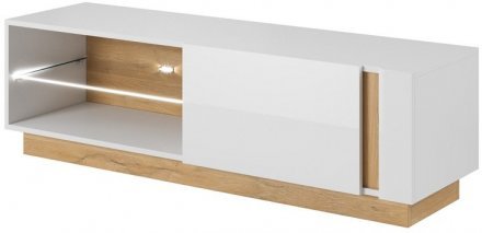 Тумба під телевізор Perfect Home Арко / Arco 1-дверна 1D/138 Білий глянець/дуб грандсон (PFH-091036) Тумба під телевізор Perfect Home Арко / Arco 1-дверна 1D/138 Білий глянець/дуб грандсон (PFH-091036)