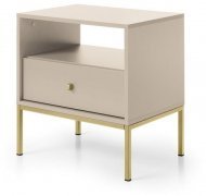Тумба приліжкова Perfect Home Моно / Mono з 1 шухлядою та золотими ніжками MS54 Беж пісочний (PFH-091213)