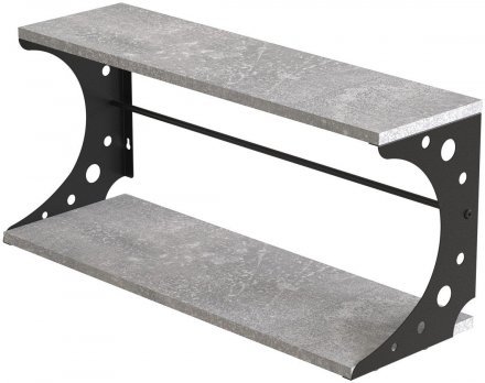Настінна полиця Ferrum-decor Букін 330x600x240 метал Чорний ДСП Бетон 16 мм (FRD-102869)