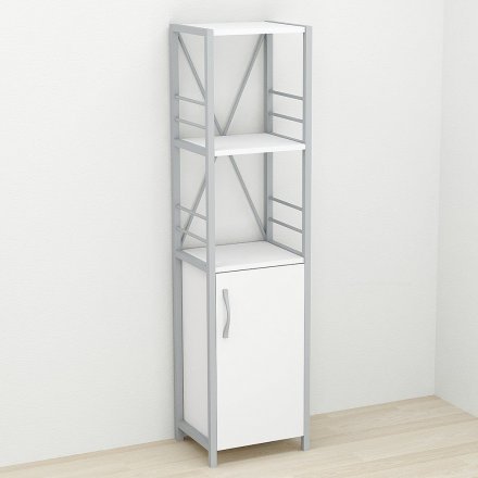 Етажерка 3/34 Ferrum-decor Серії Конект із тумбою 144x34x28 Сірий ДСП Біле (FRD-104435)
