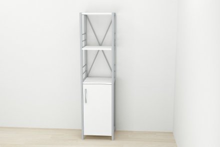 Етажерка 3/34 Ferrum-decor Серії Конект із тумбою 144x34x28 Сірий ДСП Біле (FRD-104435)
