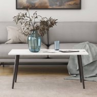 Стіл журнальний Монтана Ferrum-decor 45x100x50 Чорний метал ДСП Білий 16 мм (FRD-106717) Стіл журнальний Монтана Ferrum-decor 45x100x50 Чорний метал ДСП Білий 16 мм (FRD-106717)