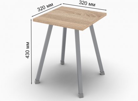 Кухонний табурет Ferrum-decor 430x320x320 Сірий метал ДСП Дуб Сонома 16 мм (FRD-104646)