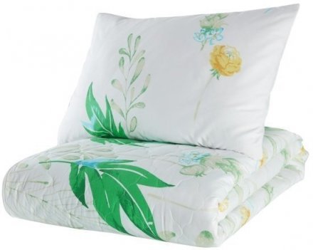 Покривало простьобане з наволочкою Enlora Home Arta yesil зелений 180х225 см svt-2000022283472