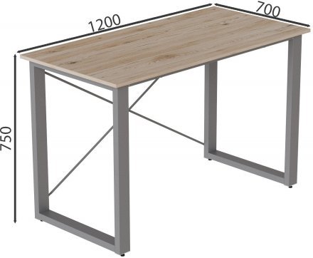 Письмовий стіл Ferrum-decor Драйв 750x1200x700 Сірий метал ДСП Дуб Сан-Марино 32 мм (FRD-103388)