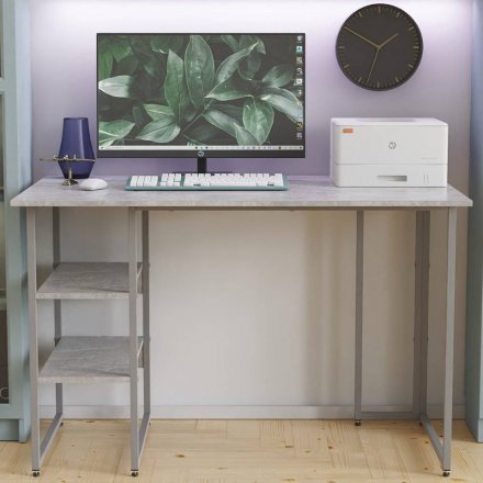 Стіл письмовий Кевін Ferrum-decor 75x120x60 Сірий метал ДСП Бетон 32 мм (FRD-106554)