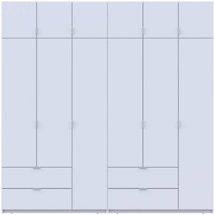 Шафа для одягу Doros Лукас Білий 3+3 ДСП 240х50х240 DRS-011683 (42005106)