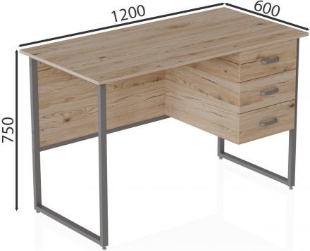 Комп'ютерний стіл Ferrum-decor Гаррі 75x120x60 сірий ДСП Дуб Сан-Марино 32мм (FRD-101459)