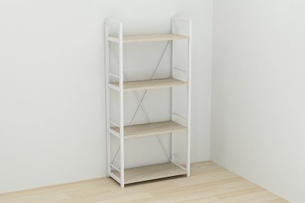 Етажерка 4/60 Ferrum-decor Серії Конект 120x60x28 білий ДСП Дуб Сонома 16мм (FRD-104245)