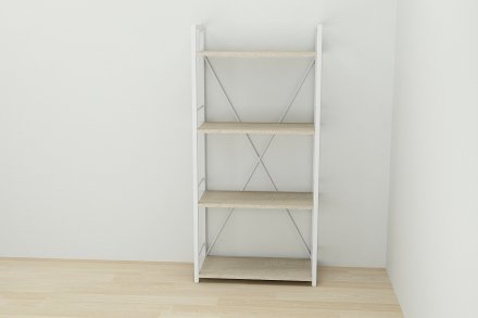 Етажерка 4/60 Ferrum-decor Серії Конект 120x60x28 білий ДСП Дуб Сонома 16мм (FRD-104245)