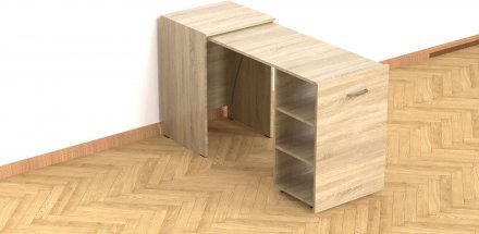 Стіл-тумба трансформер Смарт 1/1 Ferrum-decor 750x1450x500 ДСП Дуб Сонома 16 мм (FRD-105070)