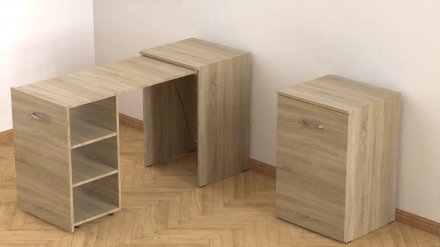Стіл-тумба трансформер Смарт 1/1 Ferrum-decor 750x1450x500 ДСП Дуб Сонома 16 мм (FRD-105070)