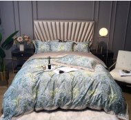 ​Комплект постільної білизни Листя бежево-зелений 200х230 см