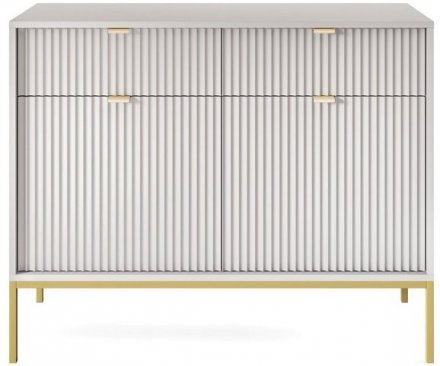 Комод Perfect Home Нова / Nova 2-дверний з 2 шухлядами і золотими ніжками KSZ104 Сірий (PFH-091220)