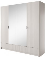 Шафа для одягу Perfect Home Ланте / Lante 4-дверна з дзеркалом і чорними ручками 4D2S/213 Беж (PFH-091187)