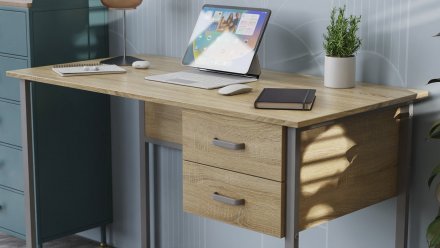 Комп'ютерний стіл Ferrum-decor Гаррі 75x120x60 сірий ДСП Сосна Кембра 32мм (FRD-101460)