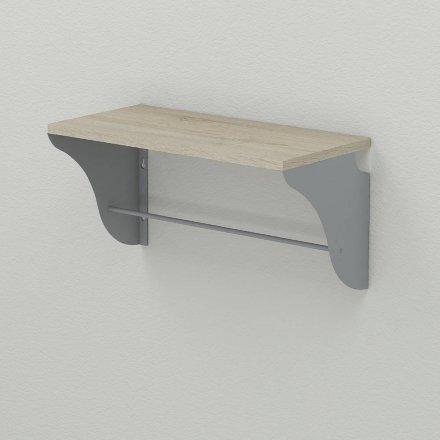 Настінна полиця Ferrum-decor Комфі 260x600x240 метал Сірий ДСП Сонома 16 мм (FRD-102754)