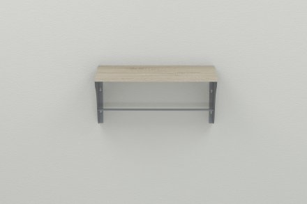 Настінна полиця Ferrum-decor Комфі 260x600x240 метал Сірий ДСП Сонома 16 мм (FRD-102754)