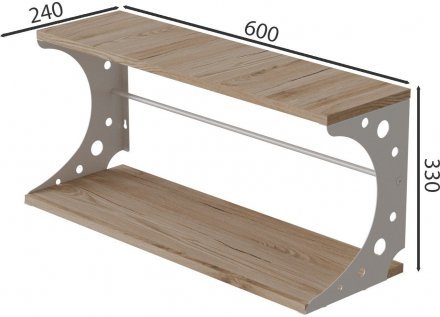 Настінна полиця Ferrum-decor Букін 330x600x240 метал Білий ДСП Дуб Сан-Марино 16 мм (FRD-102871) Настінна полиця Ferrum-decor Букін 330x600x240 метал Білий ДСП Дуб Сан-Марино 16 мм (FRD-102871)