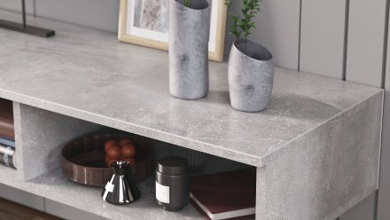 Тумба під ТВ Невада Ferrum-decor 45x100x38 Чорний метал ДСП Бетон 16 мм (FRD-106719) Тумба під ТВ Невада Ferrum-decor 45x100x38 Чорний метал ДСП Бетон 16 мм (FRD-106719)