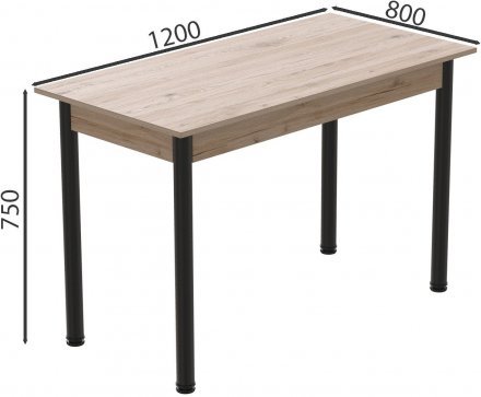 Стіл кухонний Ferrum-decor Беніта 75x120x80 Чорний ДСП Сан-Марино 16мм (FRD-105649) Стіл кухонний Ferrum-decor Беніта 75x120x80 Чорний ДСП Сан-Марино 16мм (FRD-105649)