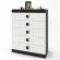 Високий комод Еверест на 5 ящиків Соната-2 80х38х101 венге темний + білий (DTM-2021) Високий комод Еверест на 5 ящиків Соната-2 80х38х101 венге темний + білий (DTM-2021)