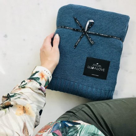 Бамбуковий плетений плед Classic 120х100 см Petrol lullalove-5602