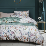 ​Комплект постільної білизни Білий з польовими квітами 200х230 см