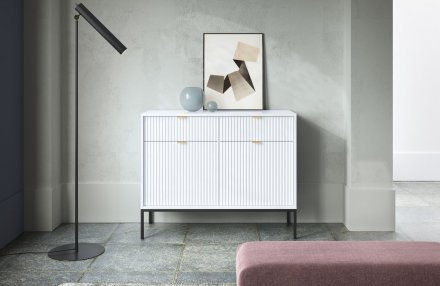 Комод Perfect Home Нова / Nova 2-дверний з 2 шухлядами і чорними ніжками KSZ104 Білий (PFH-091216)