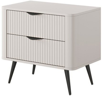Тумба приліжкова Perfect Home Ланте / Lante з 2 шухлядами і чорними ніжками 2S Беж (PFH-091185)