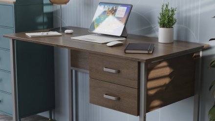 Письмовий стіл Ferrum-decor Гаррі 75x140x60 сірий ДСП Біле 16мм (FRD-101461)