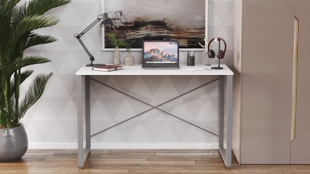 Письмовий стіл Ferrum-decor Серії Конект 75x120x600 сірий ДСП Біле 16мм (FRD-104213)