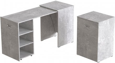 Стіл-тумба трансформер Смарт 1/1 Ferrum-decor 750x1450x500 ДСП Бетон 16 мм (FRD-105073)