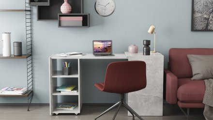 Стіл-тумба трансформер Смарт 1/1 Ferrum-decor 750x1450x500 ДСП Бетон 16 мм (FRD-105073)